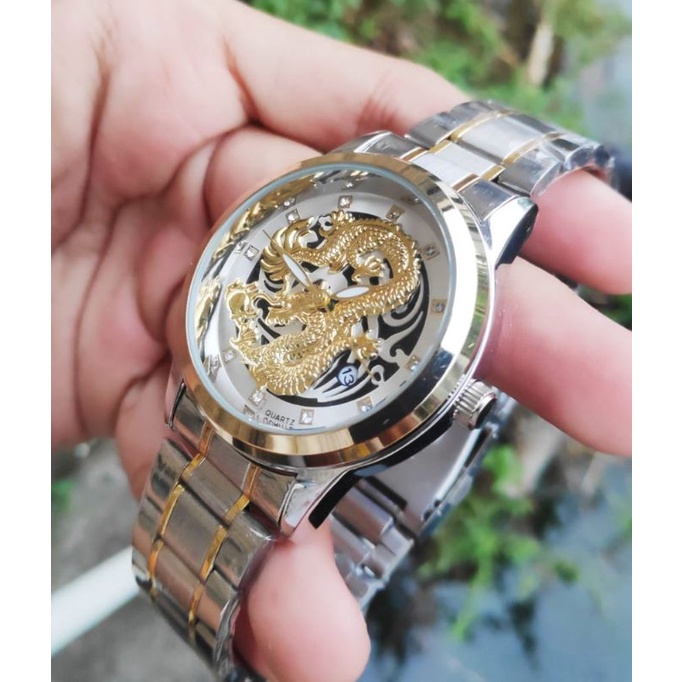 Jam Tangan Naga Dragon Jam Tangan Rantai Terlaris Jam Tangan Pria Fngeen Rantai Fashion