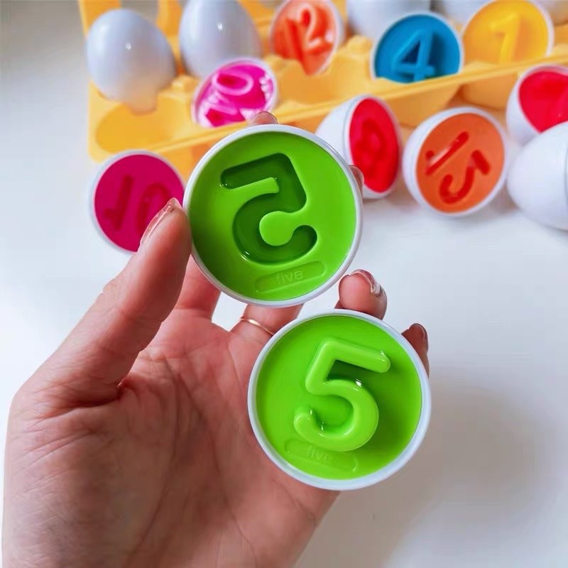 Mainan Edukasi Anak Color Matching Eggs Set Learning Numbers atau Shapes