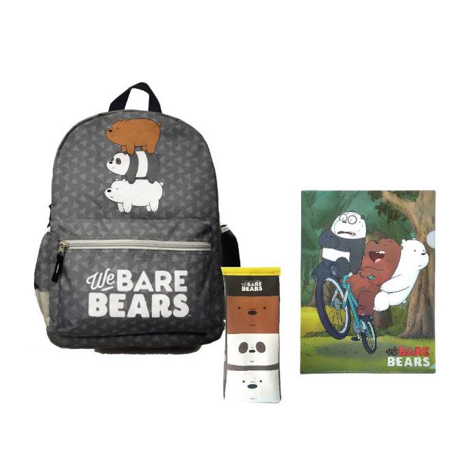 

WE BARE BEARS PAKET 3IN1 LARGE BACKPACK + PENCIL CASE + FILE HOLDER TERLENGKAP