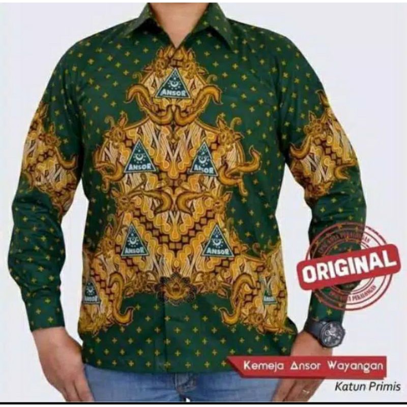 Kemeja ansor /Batik ansor /Baju ansor wayangan /Batik NU/ kemeja NU/ Baju NU Pekalongan