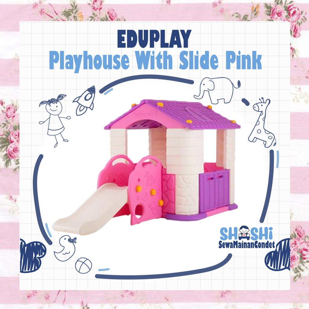 Sewa Eduplay Playhouse With Slide Pink