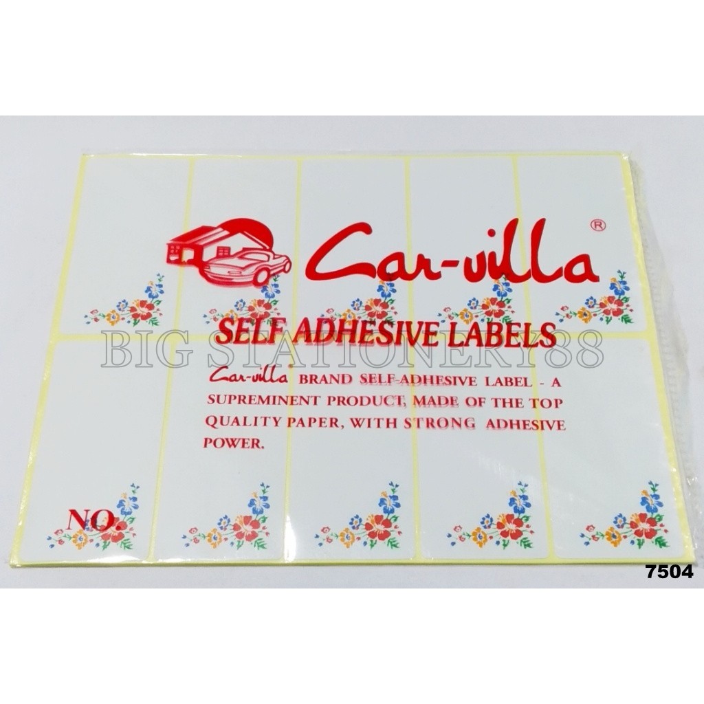 KERTAS LABEL / STIKER LABEL HARGA CARVILLA MOTIF