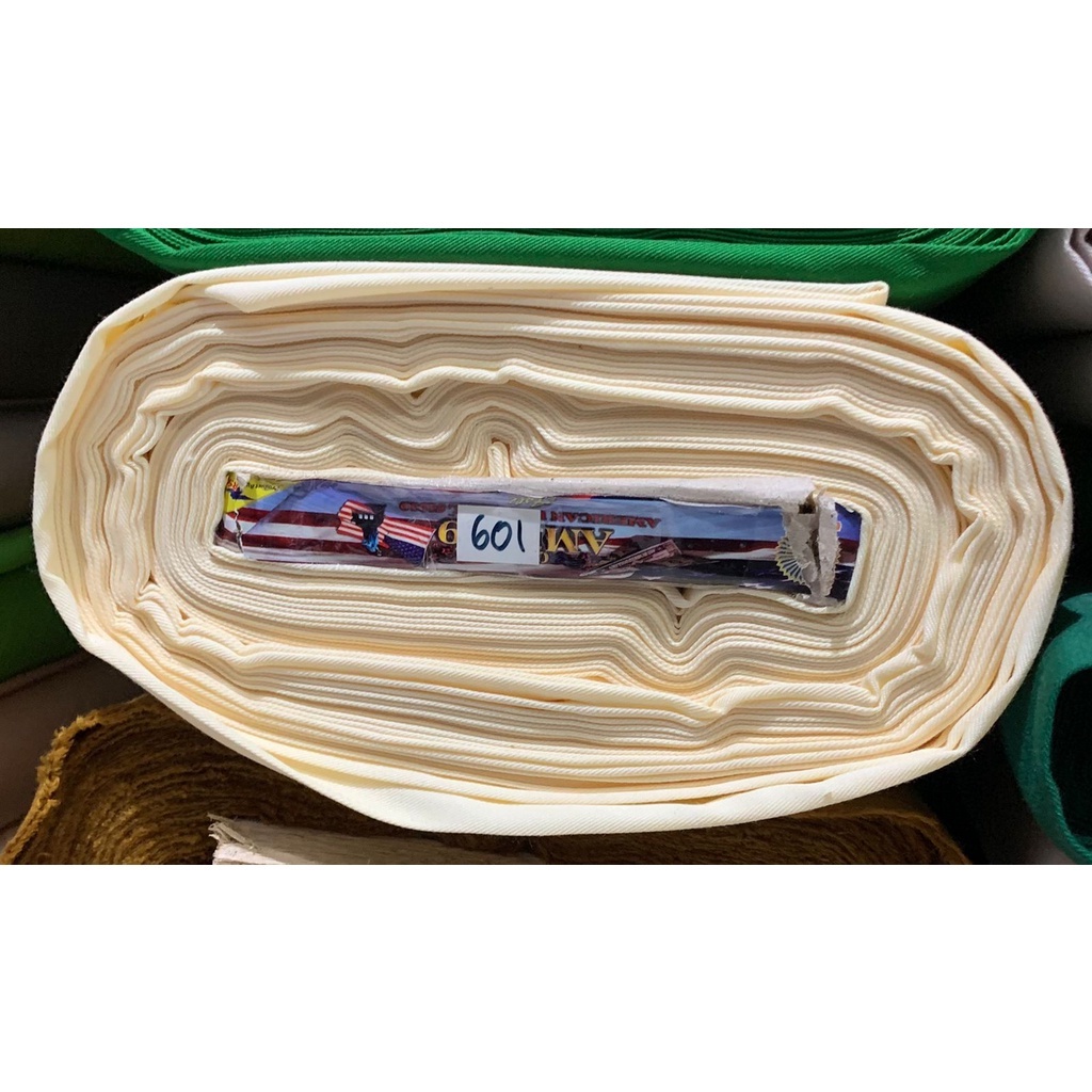Kain American Drill 1919 Meteran, Bahan Kain Seragam, Kode 601 Warna Cream