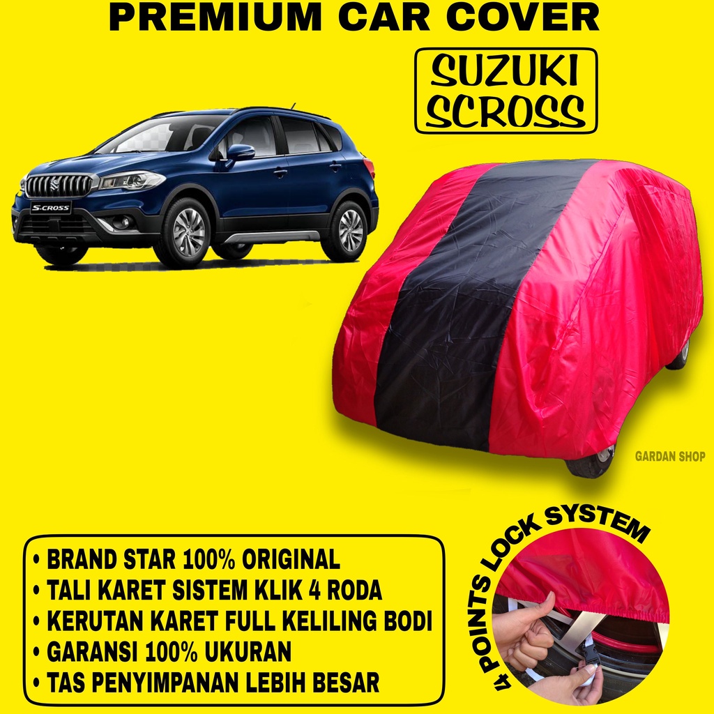 Body Cover SUZUKI SCROSS MERAH HITAM Penutup Bodi Mobil Suzuki Scross Waterproof PREMIUM