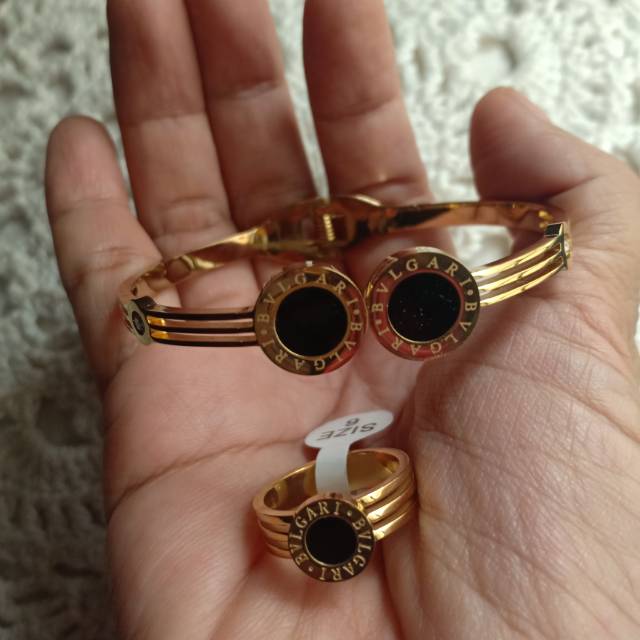 set perhiasan titanium grosir termurah gelang dan cincin