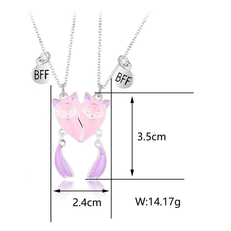 Fancyqube 2pcs Kalung Choker Desain Kartun Rubah Untuk Anak Perempuan