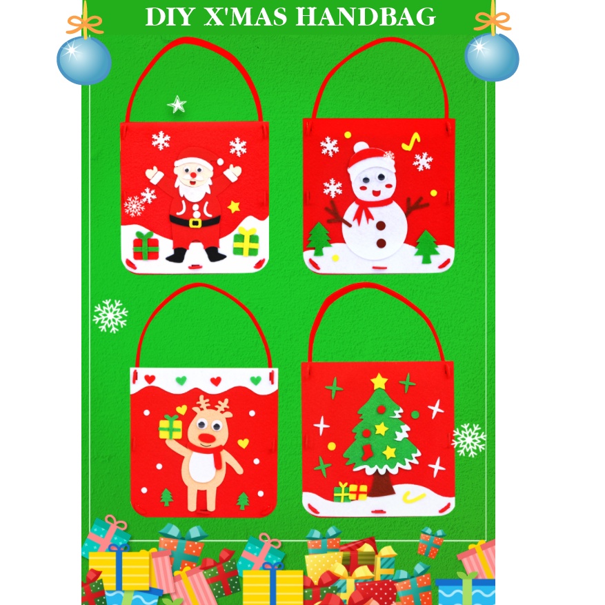 [ORGM] *NATAL* Mainan Edukasi Membuat Tas Tenteng Seri Natal Santa Snowman Rusa