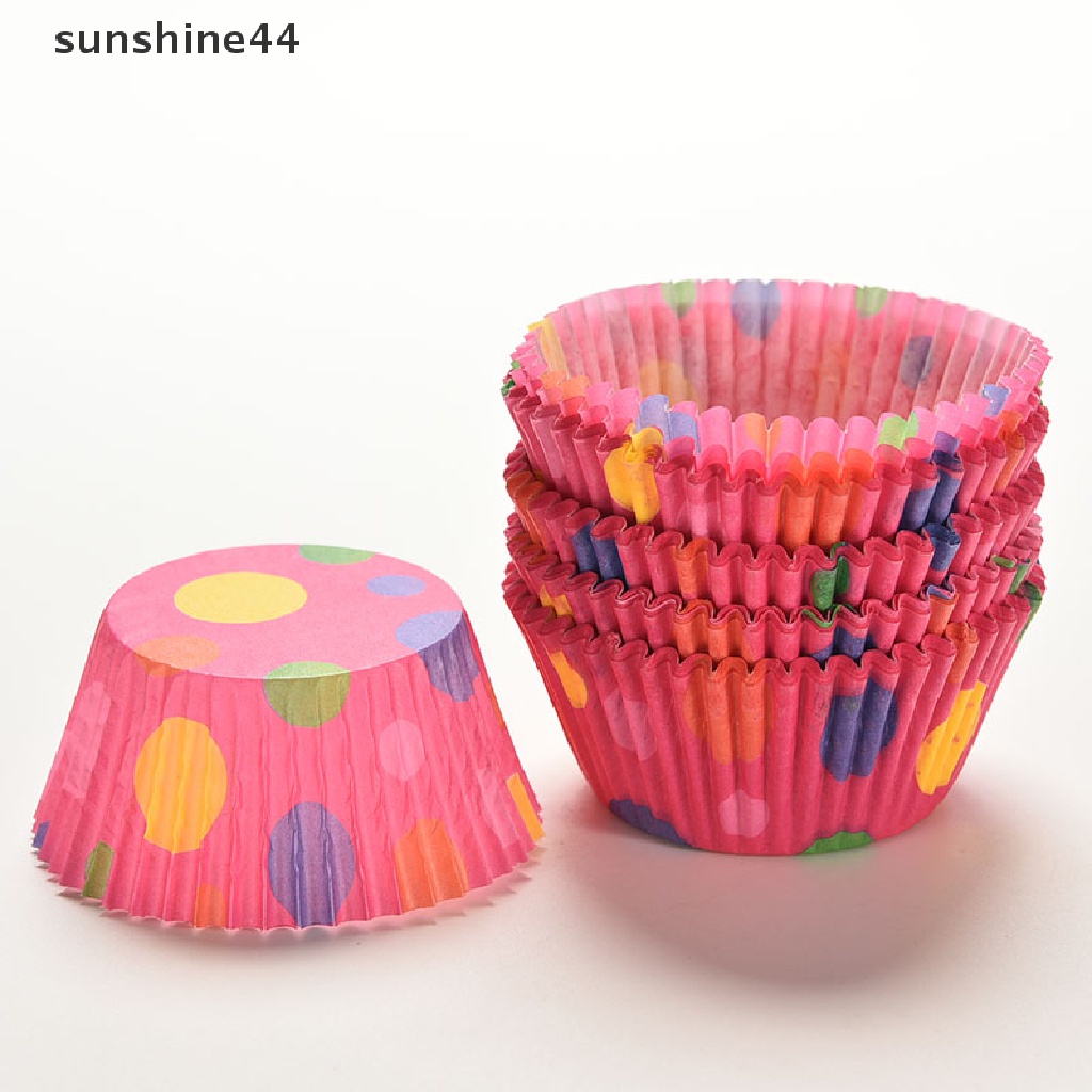 Sunshine 100Pcs Kertas Cupcake / Muffin Untuk Pesta Pernikahan / Natal