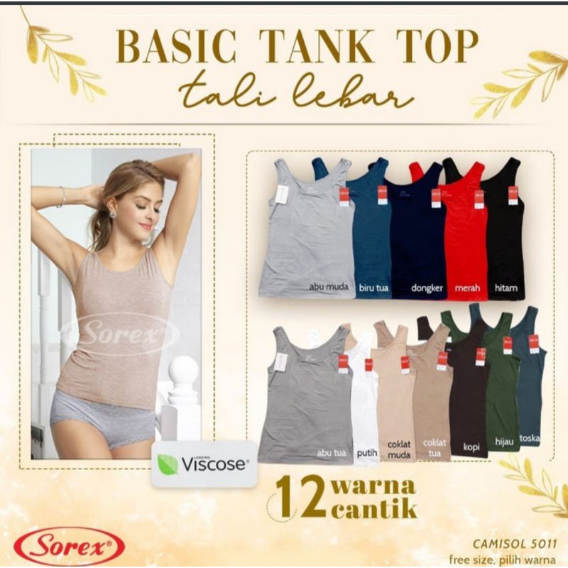 Camisol kamisol Sorex  5011 (Viscose)basic tank top tali lebar