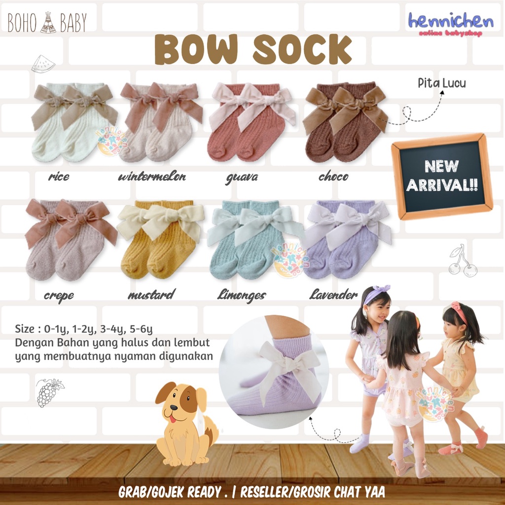 BOHO BABY BABY BOW SOCKS KAOS KAKI ANAK KAOS KAKI BAYI BOW SOCK BOHOBABY BOHOPANNA