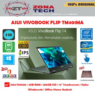 ASUS VIVOBOOK FLIP TP401MA-VIPS421 - N4020 - 4GB - 256GB