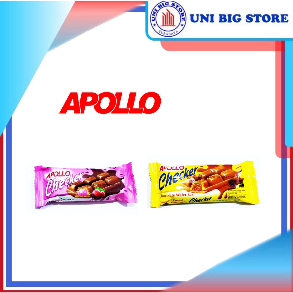 

Apollo Checker Wafer Chocolate - Strawberry 18 g Pc Biskuit Coklat