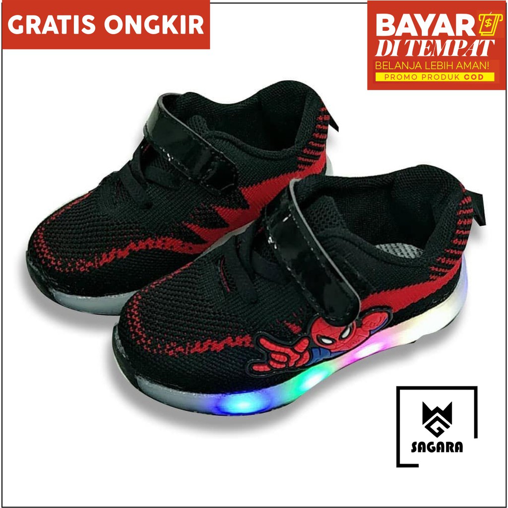 NEW SNEAKER SPIDERMAN LED ANAK TERKEREN DAN TERLARIS