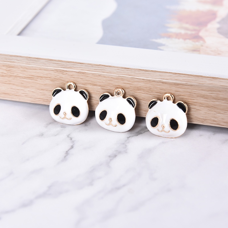 10pcs / set Liontin Bentuk Panda Bahan Alloy