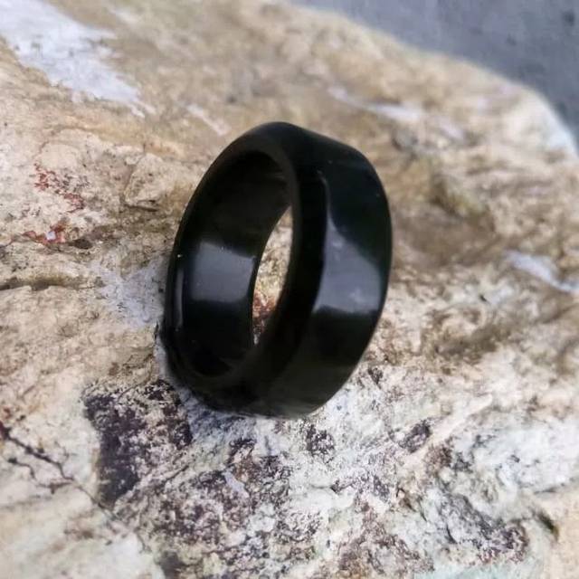 Ring cincin giok black jade aceh Natural Khasiat Terapi