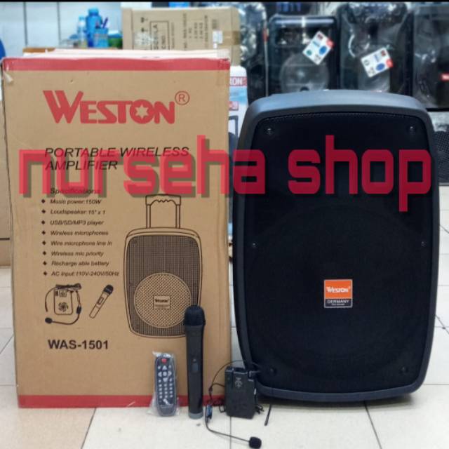 Speaker aktif portabel meeting wireless Weston 15 inch bluetooth garansi resmi 1 tahun