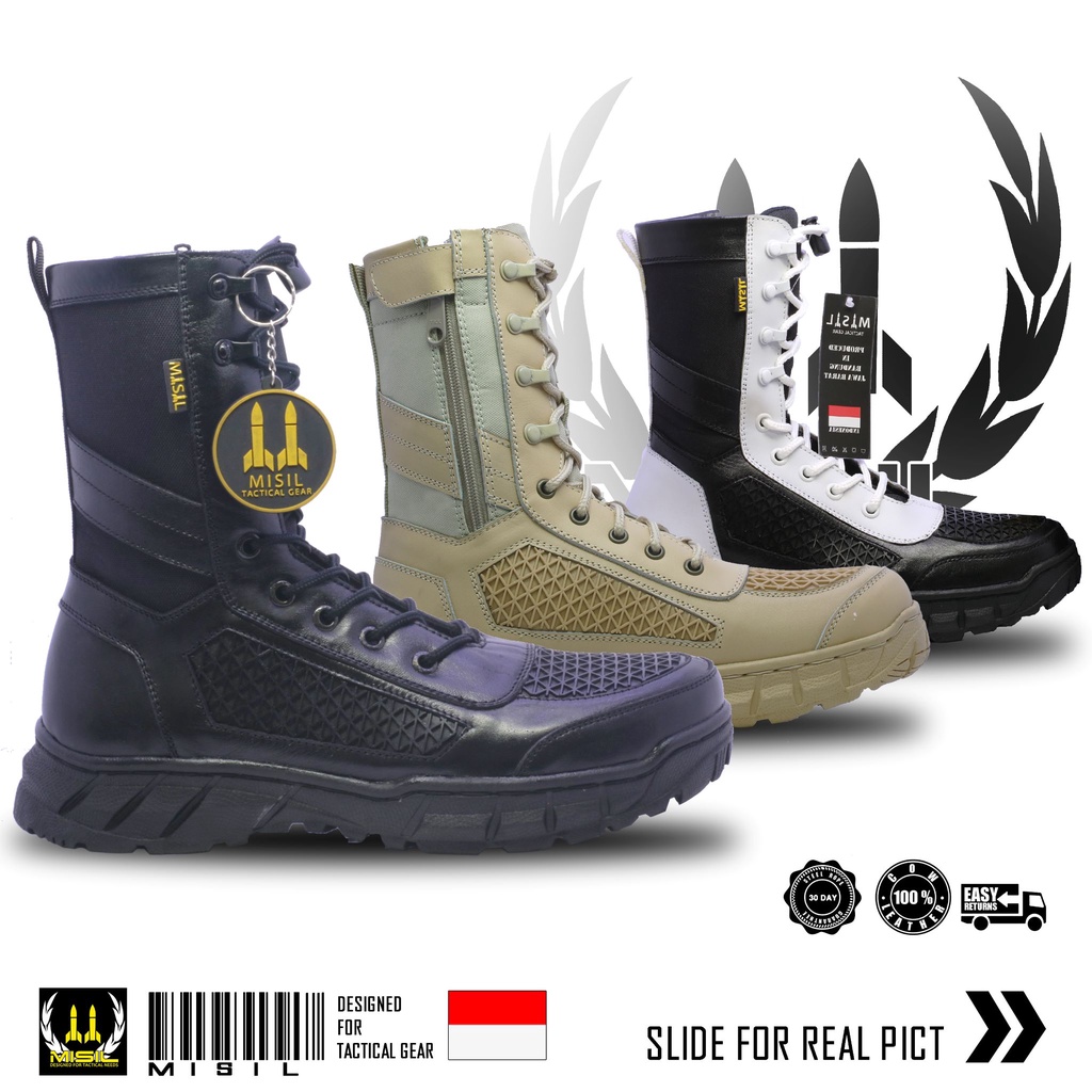 SEPATU PDL POLRI Jaring tawon Terbaru Merk MISIL / Provost TNI POLRI KULIT SAPI ASLI / SEPATU PDL Pr