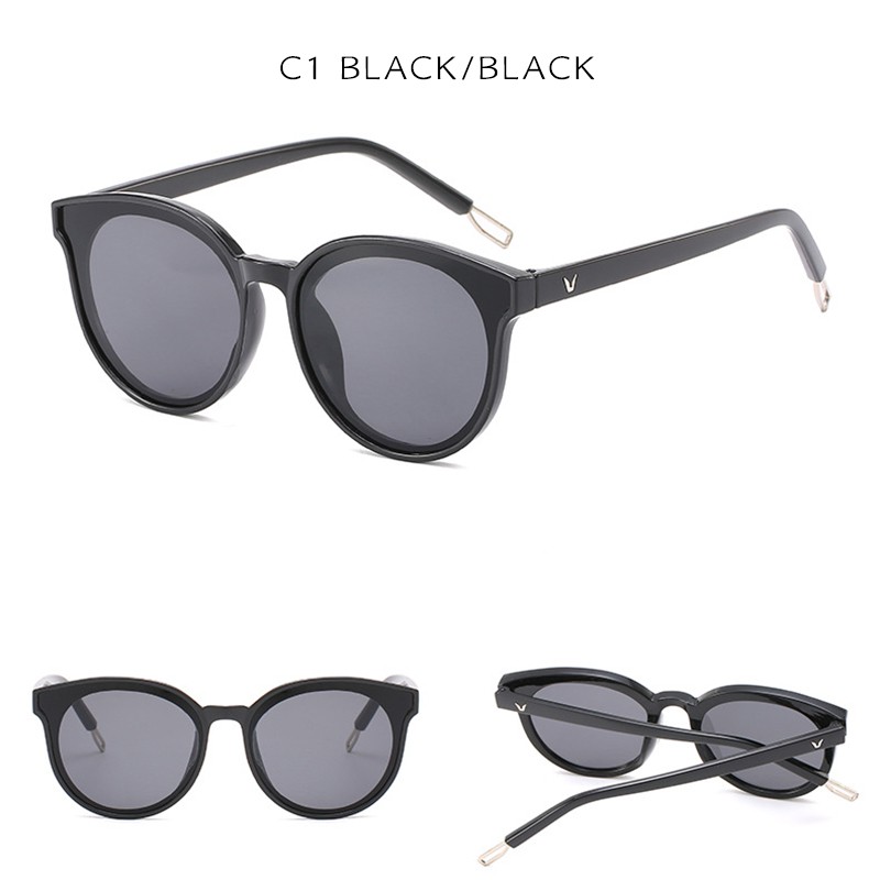 (YUZHU) Bayar di Tempat Korean gaya Kacamata Hitam Wanita/Pria Mata Kucing Cat Eye Sunglasses