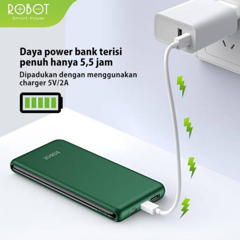 Powerbank Robot 10000 mAh RT180 Original New Power Bank Robot 10000 mAh Ori Powerbeng Robot 10000