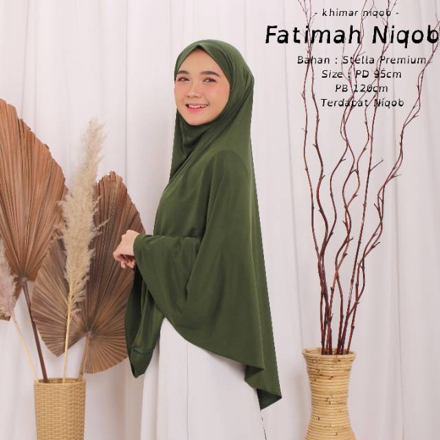 HIJAB NIQOB / BERGO SYARI NIQOB - FATIMAH NIQOB - BAHAN STELLA PREMIUM - BEST SELLER (BISA COD)