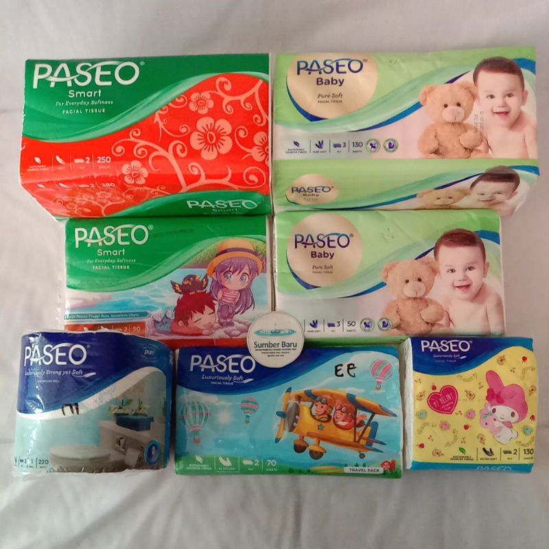 TISSUE WAJAH /TISSUE TOILET /TISSUE PASEO /TISSUE PASEO SMART /TISSUE PASEO BABY /TISSUE PASEO ROLL