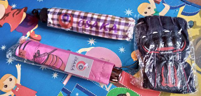 Payung Lipat 4 Karakter Motif Boat / Perahu Anti Uv Merk Osaka Bw-022