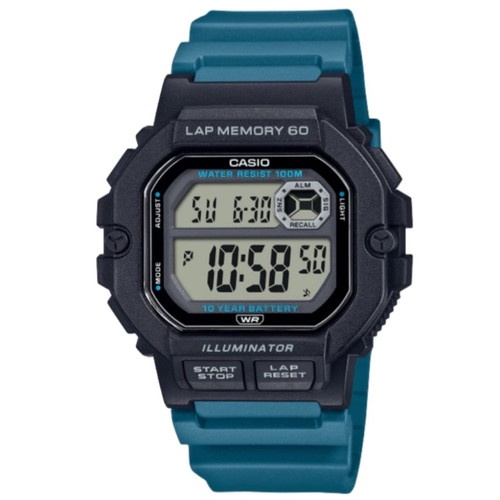 Casio Original WS1400H-1A 3A / WS-1400H-1B 4A Jam Tangan Pria Lap Memory 60 Digital Karet