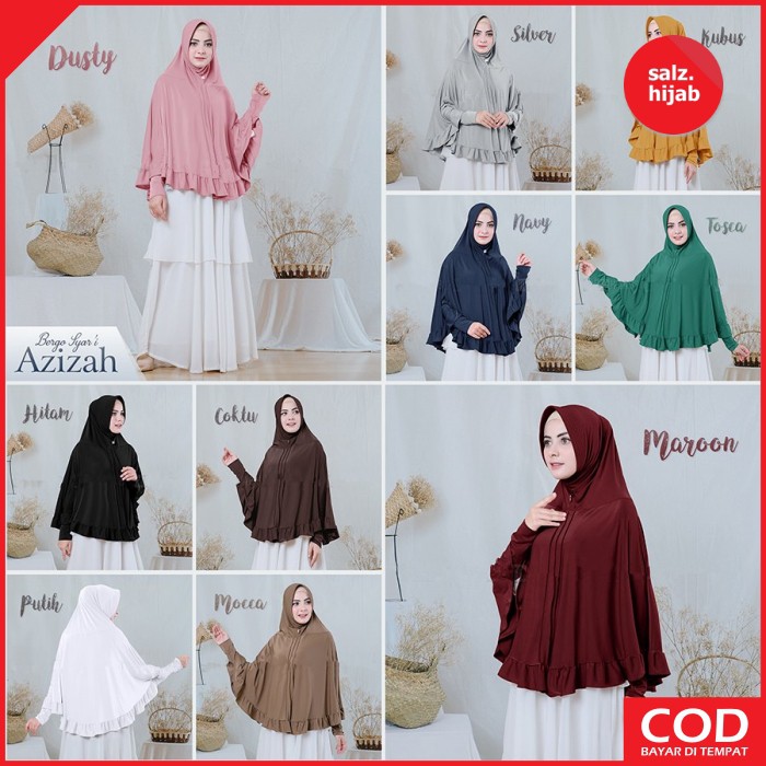 Hijab Jilbab Bergo Lengan Tangan Panjang Jumbo Kerudung Jersey Jilbab Lengan Azizah-2