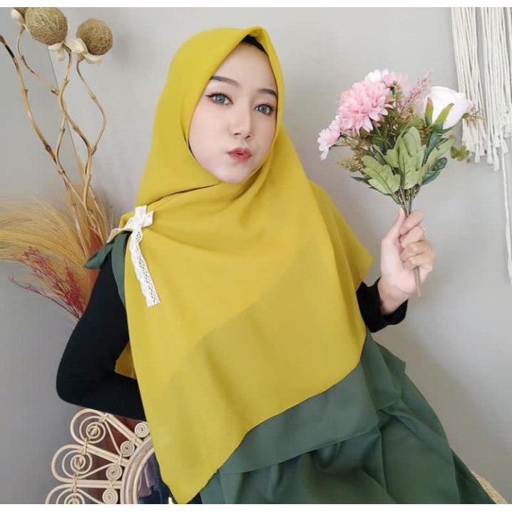 (PROMO) Hijab Instan Segitiga Renda / Jilbab Hijab Vionna instan polycotton Terlaris