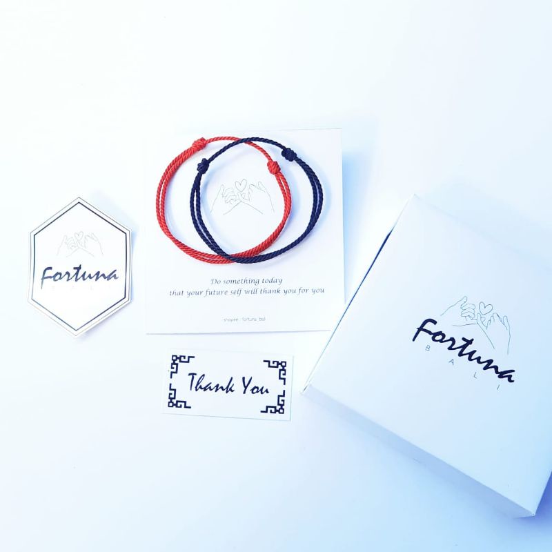 Gelang Tali Polos / gelang simple|| Korea Merah dan Hitam Tali Waterproof