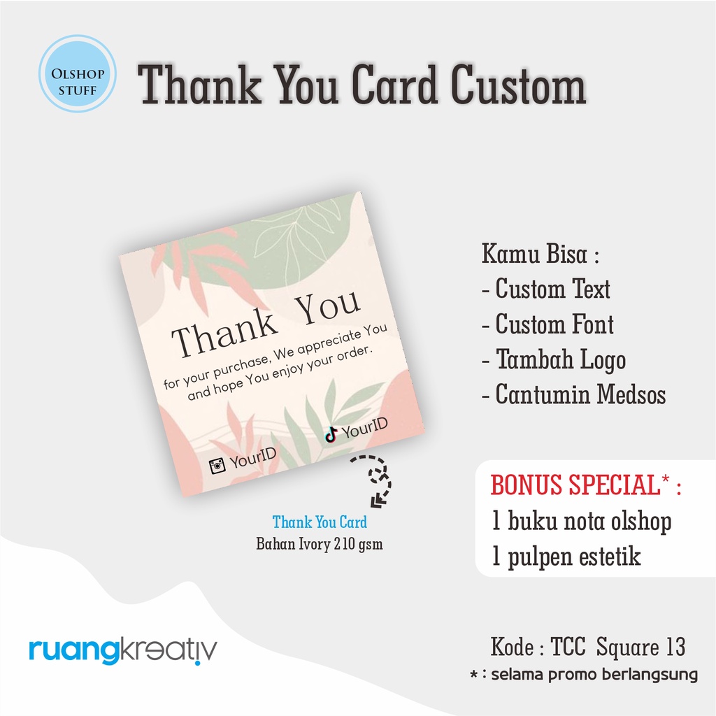 

Custom Thank You Card Square