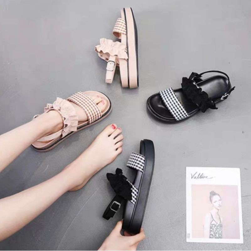 Sendal Wanita - Sandal Wanita Amanda Terbaru 2021 - Wedges Sandal Wanita - Bisa Bayar Di Tempat(COD)