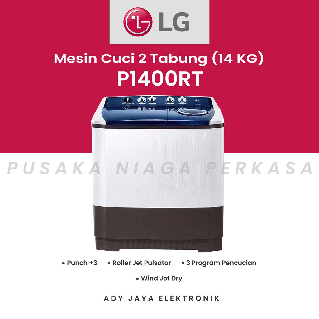 Jual MESIN CUCI 2 TABUNG LG P1400RT (14KG) | Shopee Indonesia