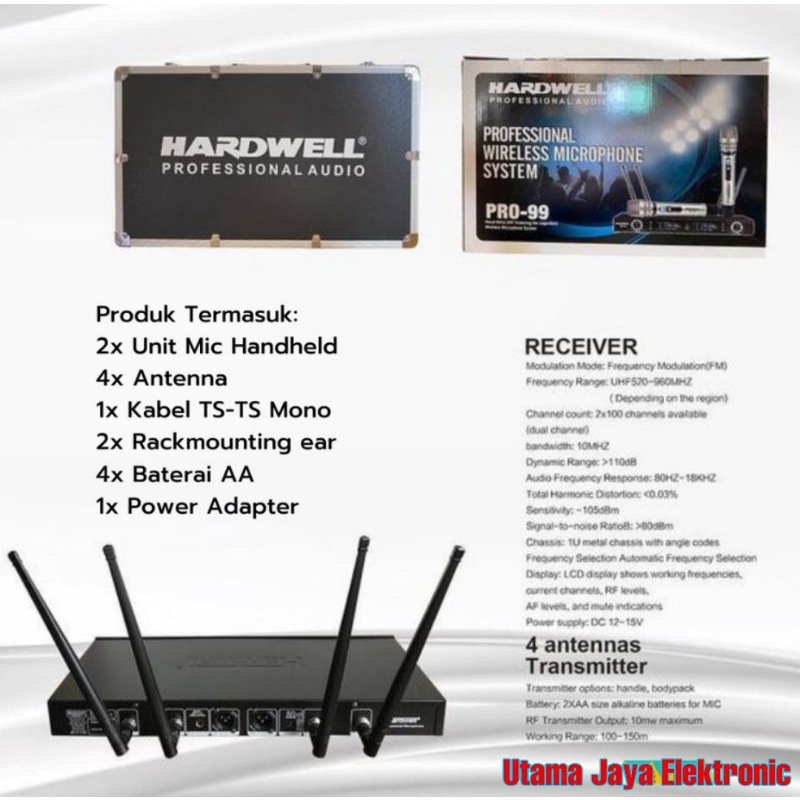 Microphone Wireless Hardwell PRO-99 Handheld PRO99 Pro 99 Original