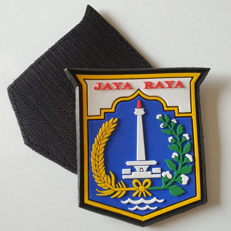 PATCH RUBBER LOGO PEMPROV DKI JAYA RAYA/JAKARTA/TEMPELAN EMBLEM KARET VELCRO