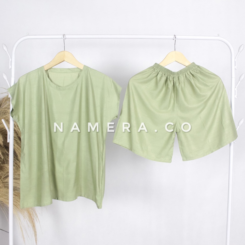 Baju Tidur Wanita Lengan Pendek Polos Full Rayon