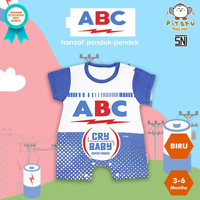 PITEKU Baju Bayi Laki-Laki 3-6 Bulan Romper Pendek