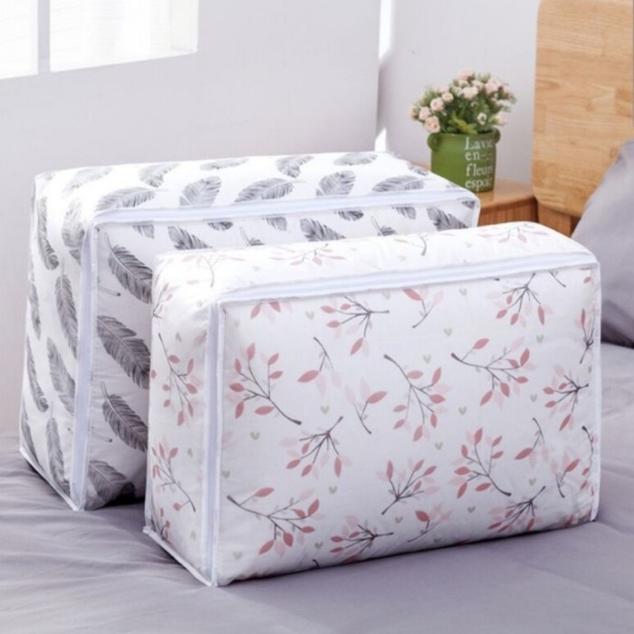 

Storage Bag Cloth Bag 57x40x22cm Tempat Bed Cover Pakaian Dust Cover - Feather