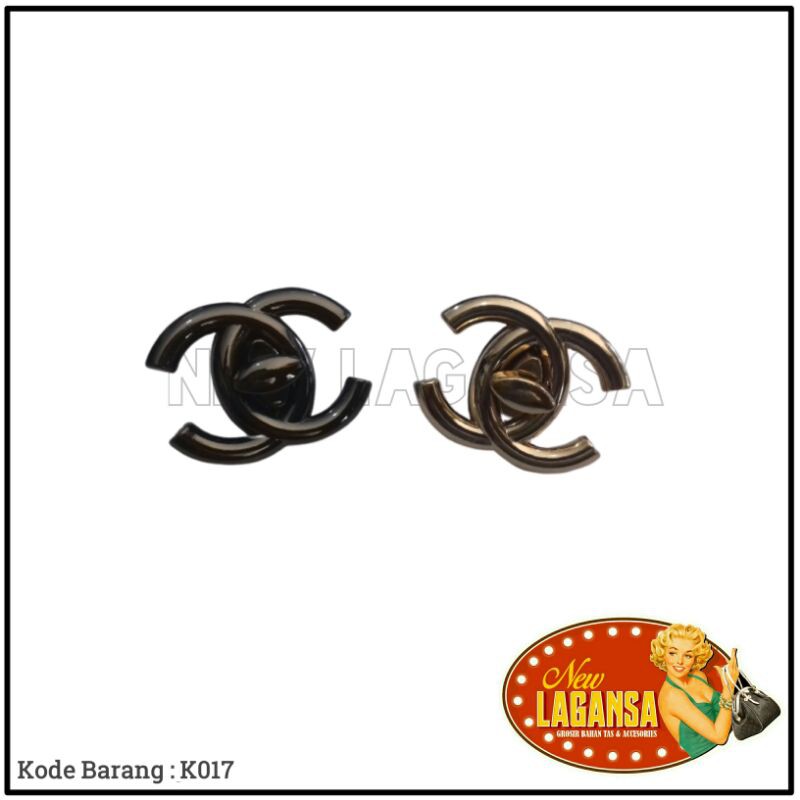 (K017) Variasi Kunci Putar Chanel - Aksesoris Tas & Dompet Wanita Fashion (IMPORT)
