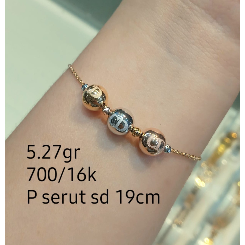 Gelang Rantai Emas Fashion CD Christian Dior Kadar 70% 5.27 Gram