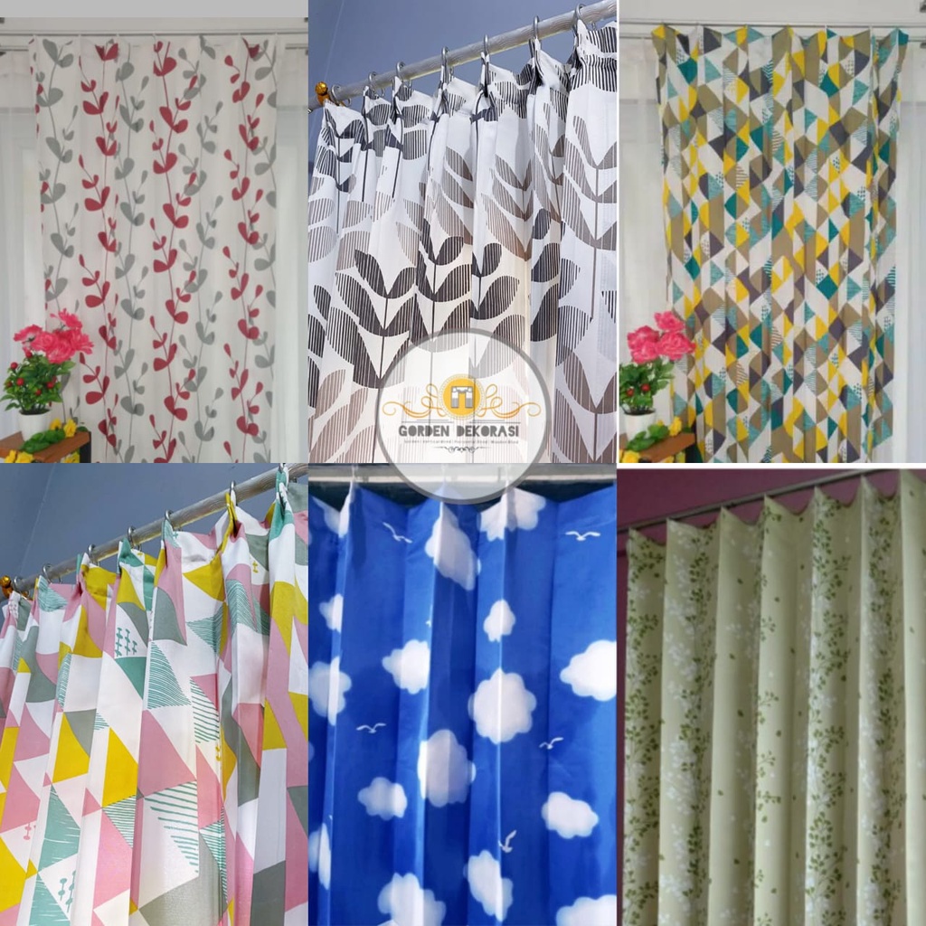 hordeng jendela minimalis plisket kawat S Gorden Blackout dan satin bridal Pink Coklat Hijau Abu Mer