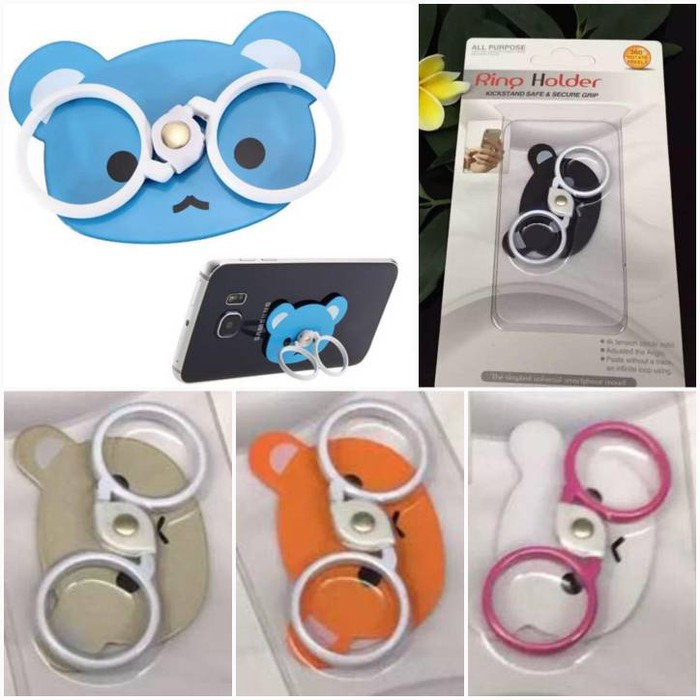 iRing Ring Stand Holder HP Teddy Bear ( Double Ring )