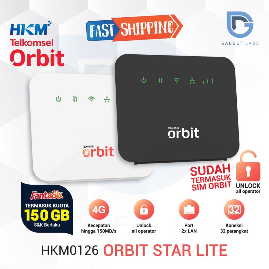 Trend-Telkomsel Orbit Star Lite HKM0126 Modem Router Free Kuota 150GB Unlock