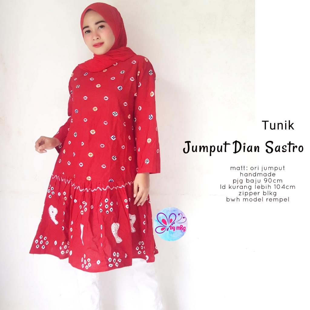 Tunik Batik Jumputan by Butik Batik Solo Bahan Katun Jumputan  kode BATIK TUNIK JUMPUT DIAN SASTRO