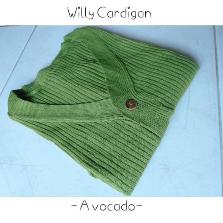 cardy crops batok -willy cardy- kardigan rajut wanita-avocado