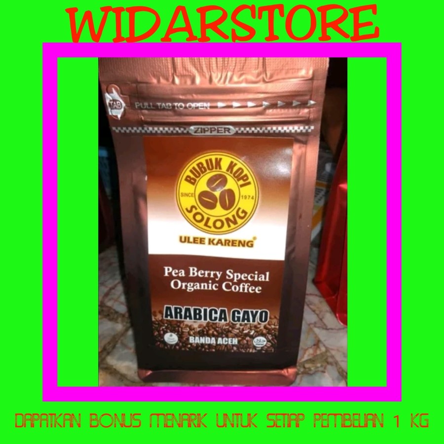 

Bubuk kopi Pea Berry special organic coffee Solong Arabika 100 gram