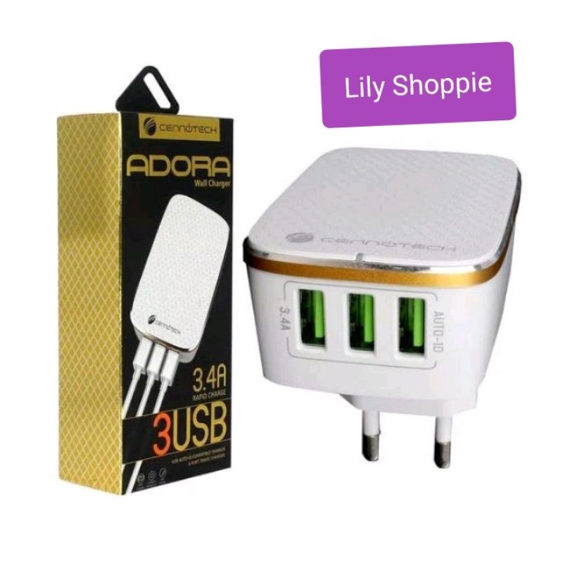 Charger 3 USB Port Cennotech Adora
