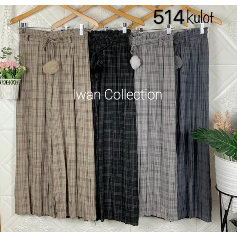 (New) Celana Kulot Kotak Import Lizhiyang seri 514#, 513#