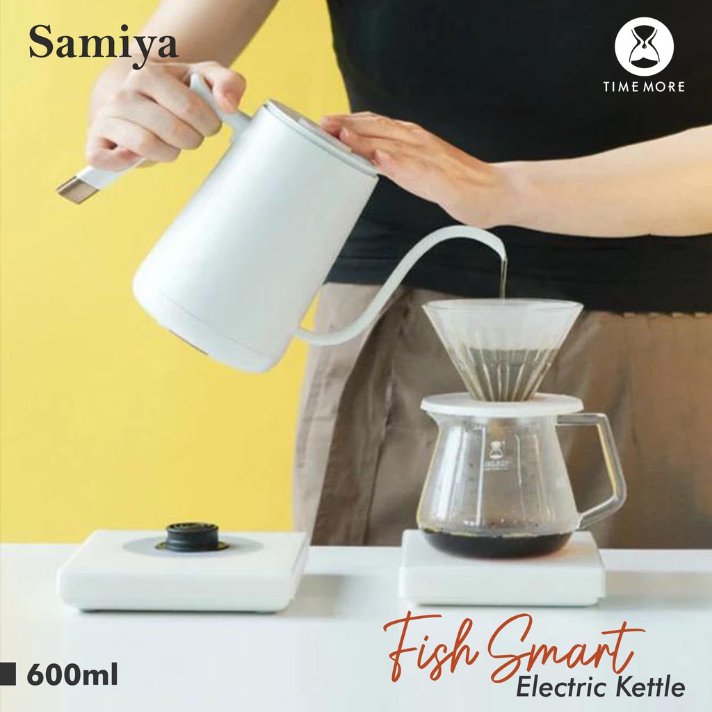 timemore fish smart kettle electric 600ml / gooseneck teko kopi elektrik pour over