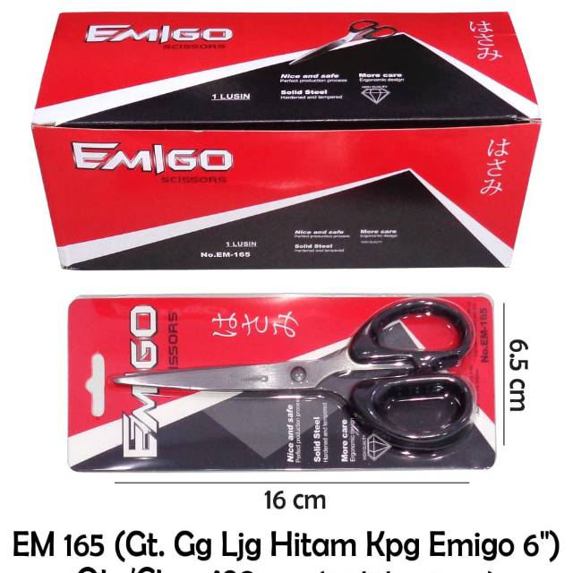 

Gunting Gagang Hitam Keping Satuan EMIGO 6